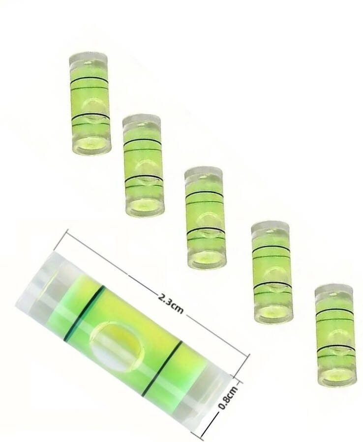 Nv.t. Waterpas (0.8mmx23mm) 5 Pack Onbreekbare acrylglazen buislibellen