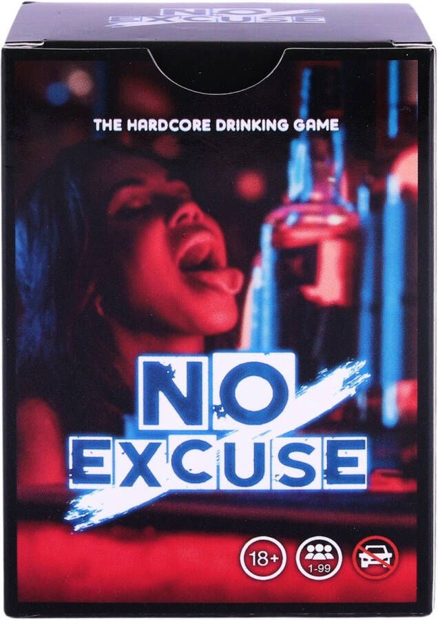 NX Party NO EXCUSE Drinking game Engelstalig Kaartspel Party game for (young) adults Drankspel English