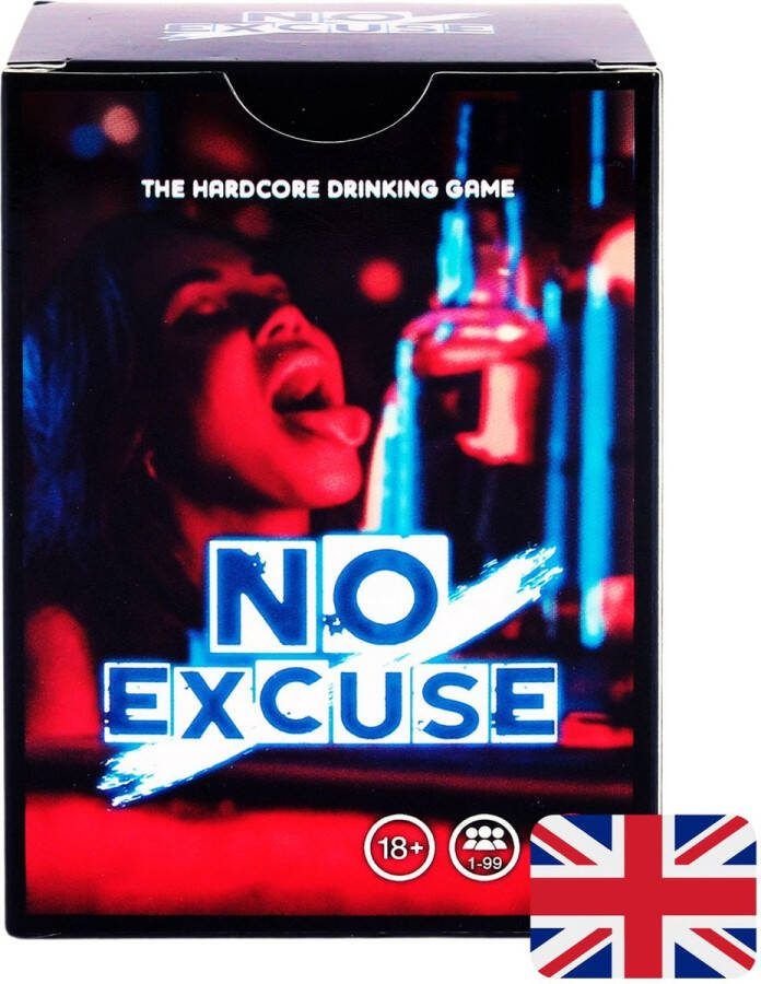 NX Party NO EXCUSE! Drinking game English Kaartspel Party game for (young) adults Drankspel Engelstalig Card game