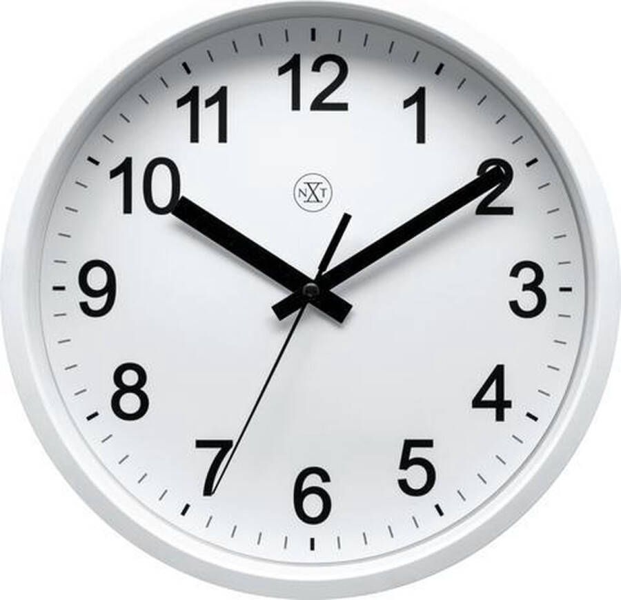 NXt NexTime wandklok diam. 25 5 kunststof wit witte wijzerplaat