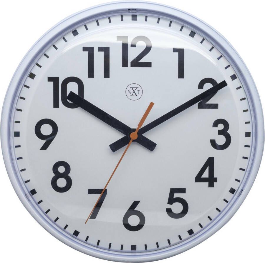 Shoppartners Wandklok NXT diam. 26cm kunststof wit witte wijzerplaat