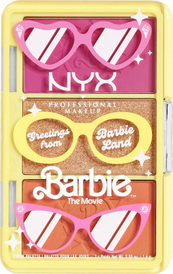 NYX Professional Makeup On the Go Palette Barbie Limited Edition Mini Blush Highlighter Palette Cheek Palette