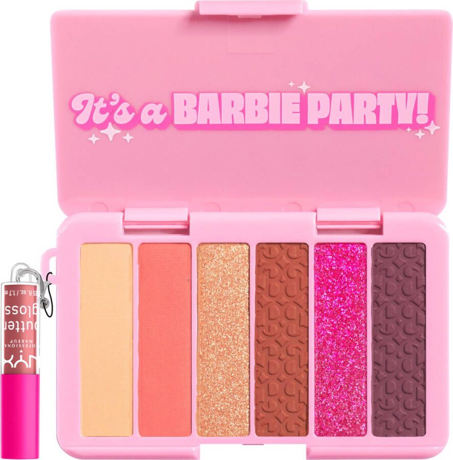 NYX Professional Makeup On the Go Palette Barbie Limited Edition Mini Oogschaduw Palette It's Barbie Party