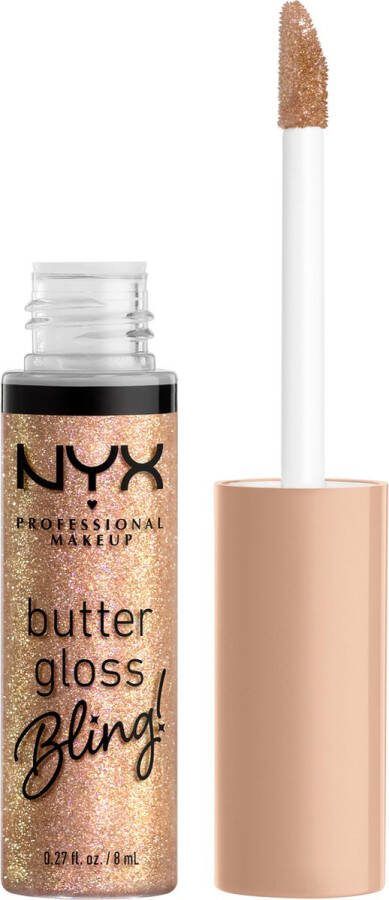 NYX Professional Makeup Butter Gloss Bling Bring the Bling Niet-plakkende Glanzende Lipgloss Goud 8ML