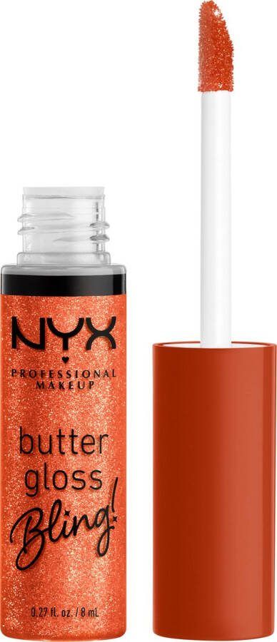 NYX Professional Makeup Butter Gloss Bling Shimmer Down Niet-plakkende Glanzende Lipgloss Oranje 8ML