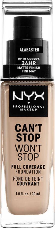 NYX Professional Makeup Can't Stop Won't Stop Full Coverage Foundation CSWSF02 Alabaster Foundation 30 ml