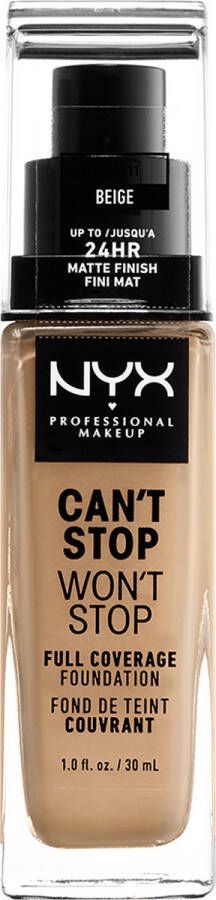 NYX Professional Makeup Can't Stop Won't Stop Full Coverage Foundation CSWSF11 Beige Foundation 30 ml