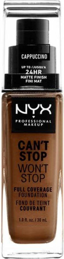NYX Professional Makeup Can't Stop Won't Stop Foundation Cappuccino Volledig Dekkende Foundation Donker