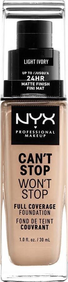NYX Professional Makeup NYX PMU Professional Makeup Can't Stop Won't Stop Full Coverage Foundation Light Ivory CSWSF04 Foundation 30 ml