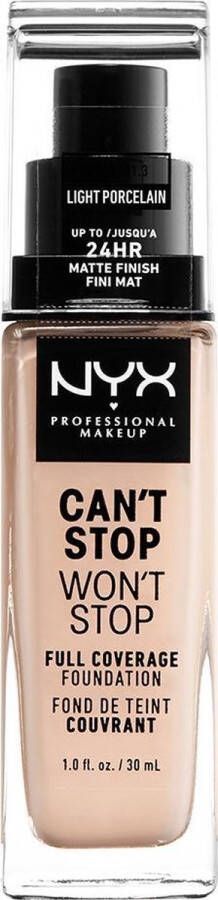 NYX Professional Makeup Can't Stop Won't Stop Full Coverage Foundation CSWSF1.3 Light Porcelain Foundation 30 ml
