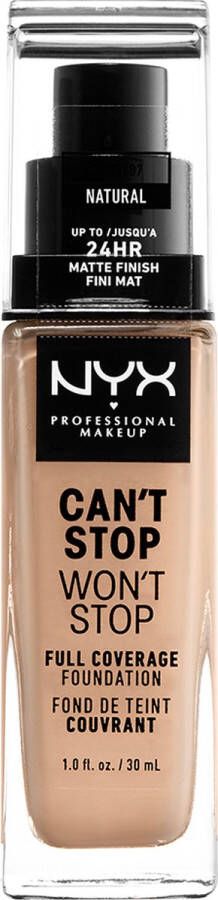NYX Professional Makeup Can't Stop Won't Stop Full Coverage Foundation Natural CSWSF07 Foundation 30 ml
