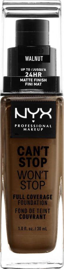 NYX Professional Makeup Can't Stop Won't Stop Foundation Walnut Volledig Dekkende Foundation Donker