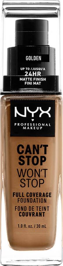 NYX Professional Makeup Can't Stop Won't Stop Full Coverage Foundation Golden CSWSF13 Foundation 30 ml