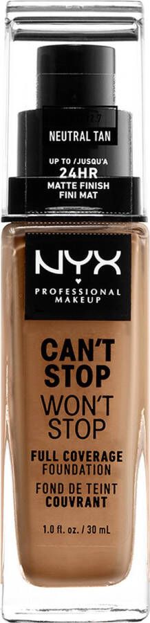 NYX Professional Makeup Can't Stop Won't Stop Full Coverage Foundation Neutral Tan CSWSF12.7 Foundation 30 ml