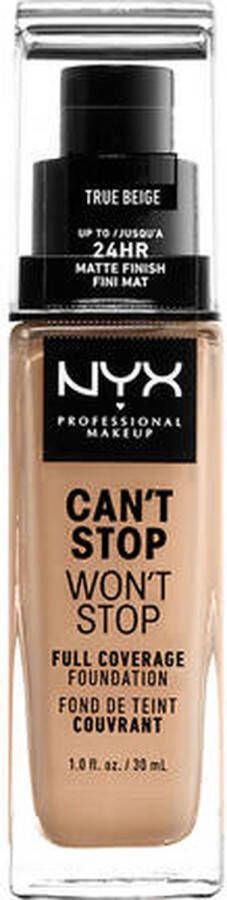 NYX Professional Makeup Can't Stop Won't Stop Foundation True Beige Volledig Dekkende Foundation Donker Beige