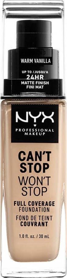 NYX Professional Makeup Can't Stop Won't Stop Full Coverage Foundation Warm Vanilla CSWSF6.3 Foundation 30 ml