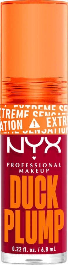 NYX Professional Makeup NYX Duck Plump lipgloss voor volle extreem glanzende lippen Hall of Flame Rood 6 8 ml