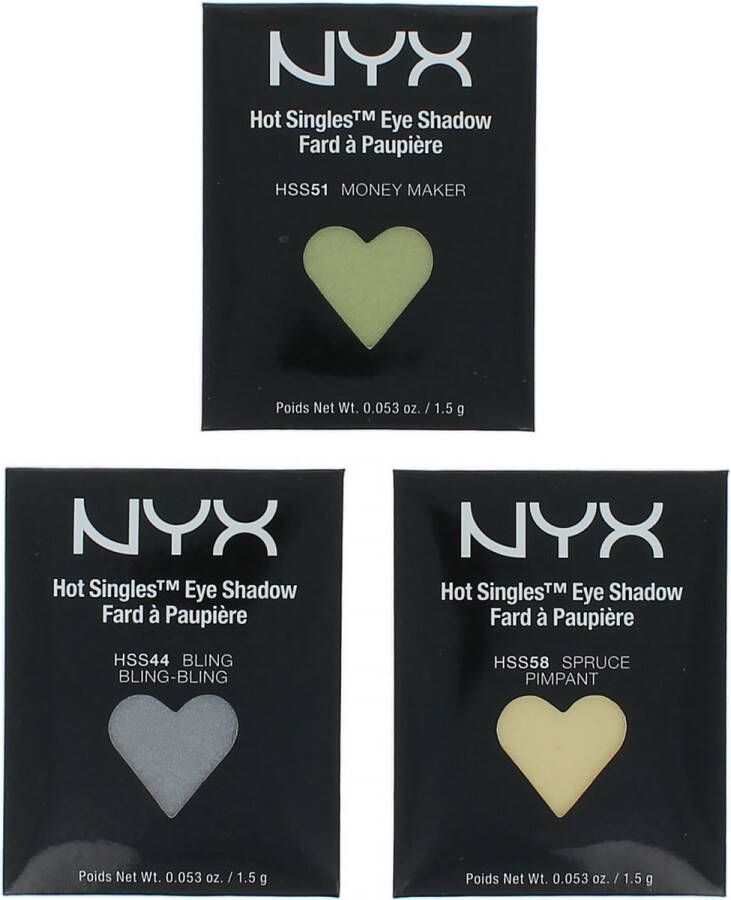 NYX Professional Makeup NYX Hot Singles Refill Set A Oogschaduw (set van 3)