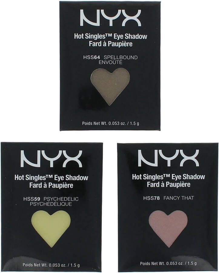 NYX Professional Makeup NYX Hot Singles Refill Set B Oogschaduw (set van 3)