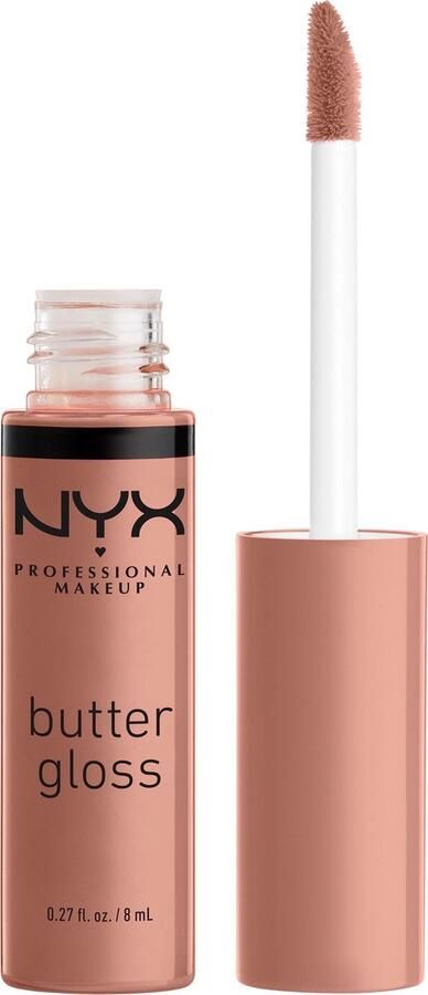 NYX Professional Makeup Butter Lip Gloss Madeleine Glanzende Lipgloss Bruin