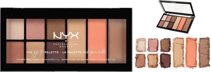 NYX Professional Makeup NYX The Go-To Palette Eyeshadows Blush Highlight And Contour Palette GTP01 Wanderlust