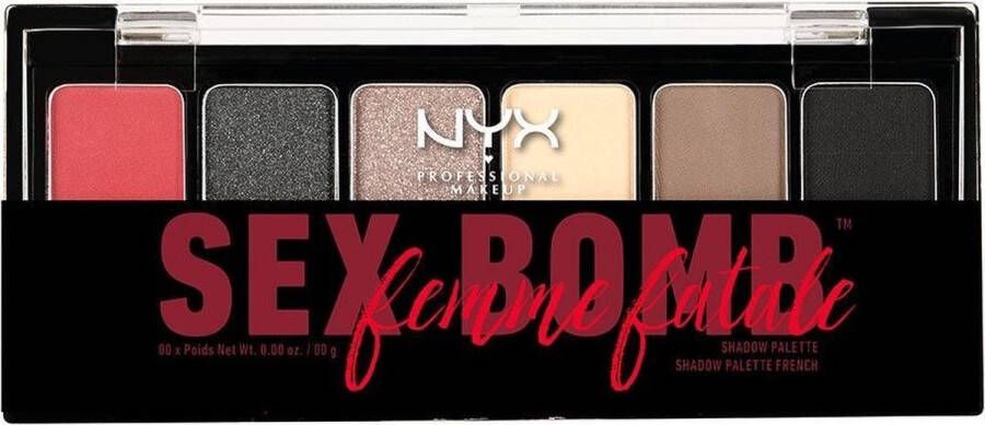 NYX Professional Makeup The Sex Bomb Femme Fatale Shadow Palette TSB01 6 Shadow Palette