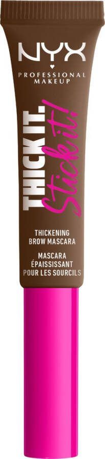 NYX Professional Makeup Thick It Stick It Brow Gel Mascara Brunette Verdikkende Wenkbrauw Mascara Bruin