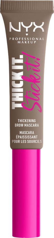 NYX Professional Makeup Thick It Stick It Brow Gel Mascara Taupe Verdikkende Wenkbrauw Mascara Grijsbruin