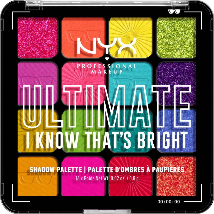 NYX Professional Makeup Ultimate Shadow Palette I Know That's Bright Oogschaduw Palet