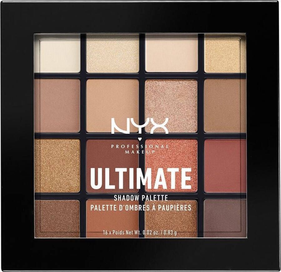 NYX Professional Makeup Ultimate Shadow Palette Warm Neutrals Oogschaduw Palet 13 3 gr