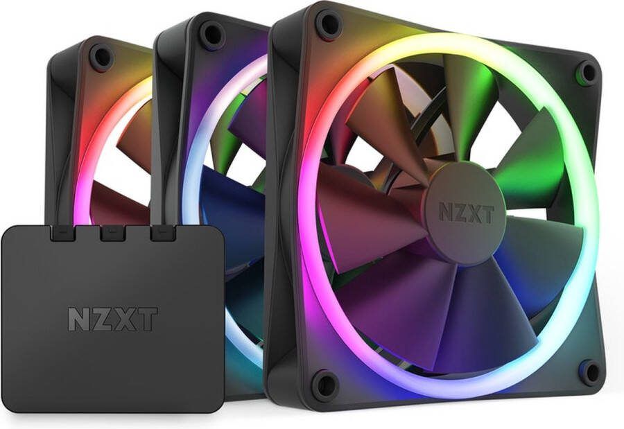 NZXT F120 RGB Triple Pack Ventilators en RGB-controller 3 x 120 mm RGB zwart