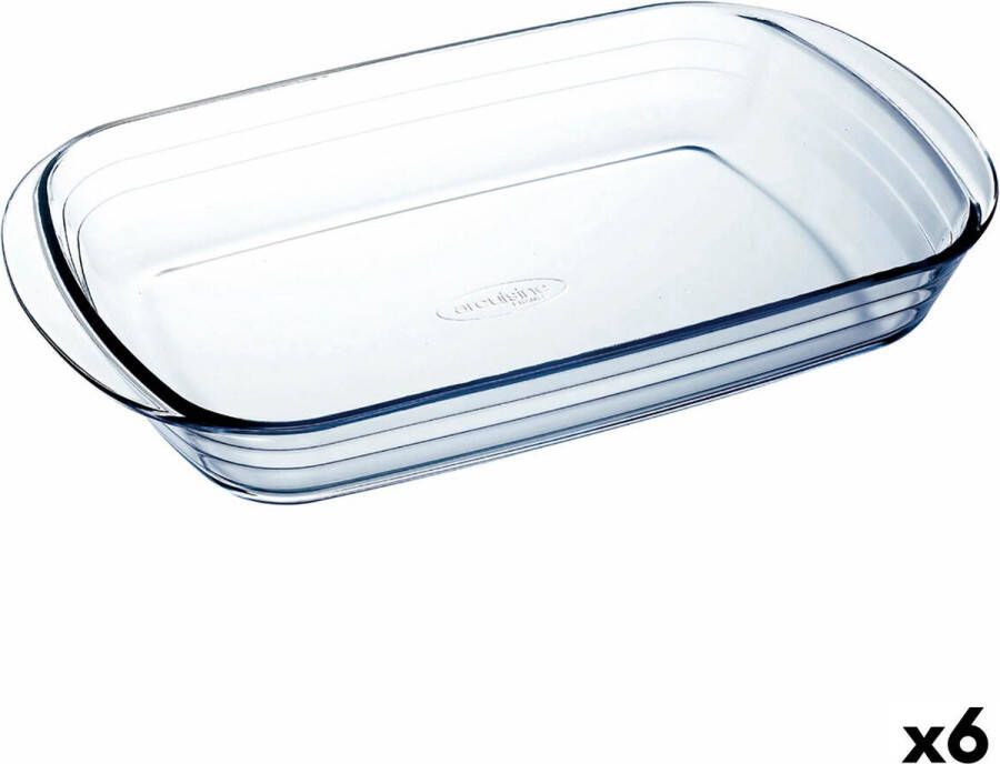 Eurocuisine Ovenschaal Ô Cuisine Ocuisine Vidrio Rechthoekig Transparant Glas 6 Stuks 35 x 22 x 6 cm