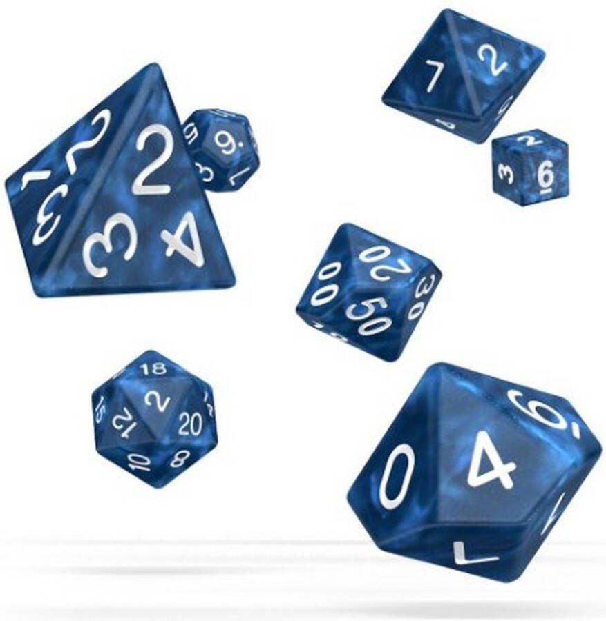 Oakie Doakie Blauw Blue Marble RPG set Dobbelstenen (7)