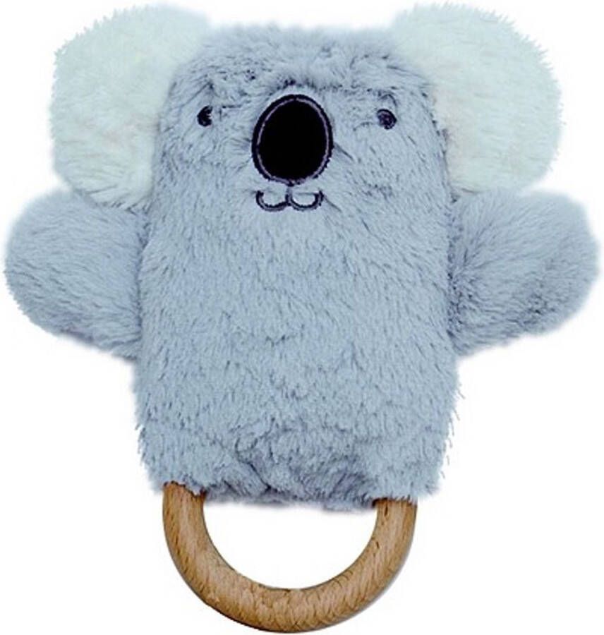 O.B. Designs pluche rammelaar koala Kelly op bijtring blauw