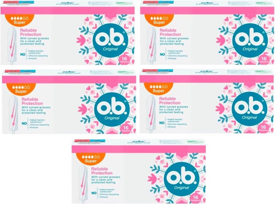 O.b. O.B. Original Super Tampons 5x16st Voordeelverpakking