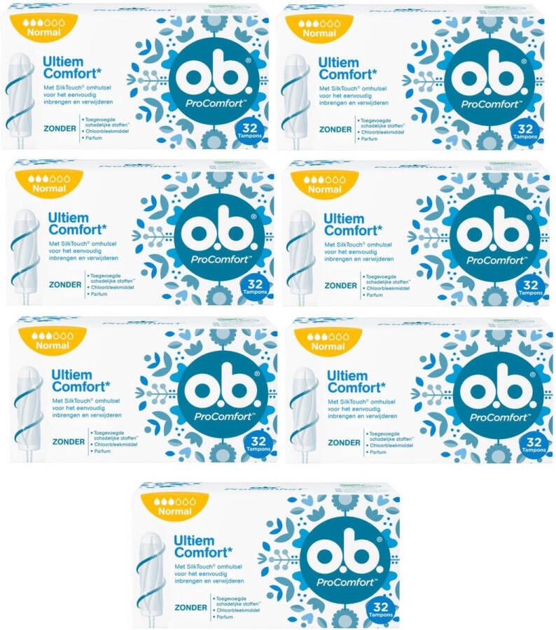 O.b. O.B. ProComfort Tampons Normal 7x32st Voordeelverpakking