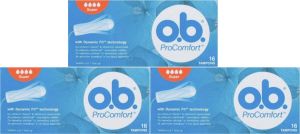 O.b. o.b. ProComfort Super Tampons met Dynamic Fit Technologie 3 x 16 stuks Super Absorbtievermogen