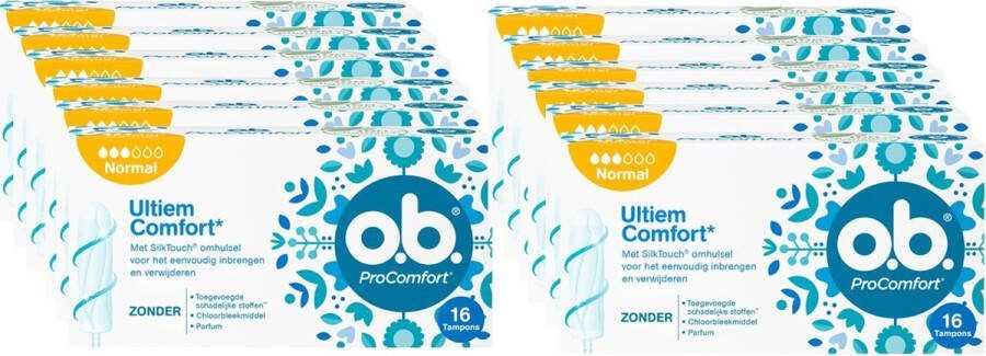 O.b. OB Tampons Procomfort Normaal 16 stuks Voordeelverpakking 12 stuks