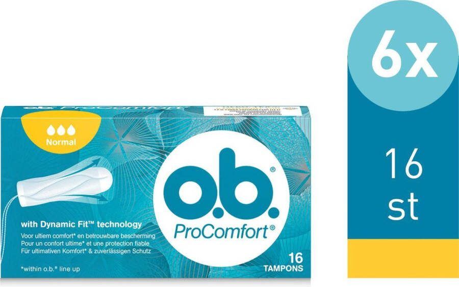O.b. Tampons ProComfort Normal 16 stuks 6-pack