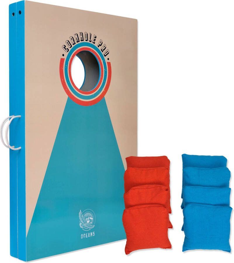 Ocean 5 Cornhole Pro Origineel zakgatspel de klassieker uit de VS Cornhole spel outdoor werpspel voor kinderen en volwassenen inclusief cornhole bags grappige partyspellen voor buiten