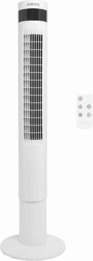 Oceanic Kolomventilator 50W Hoogte 110 cm Automatische oscillatie afstandsbediening Timer Wit