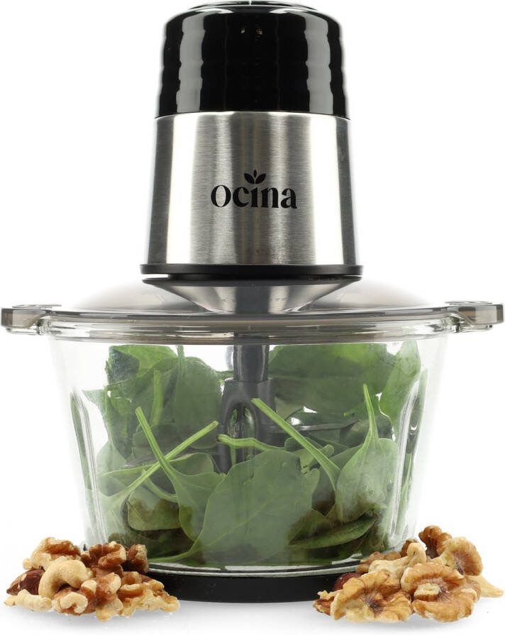 Ocina Hakmolen Food Chopper 2 snelheden 300W 2L RVS Glas
