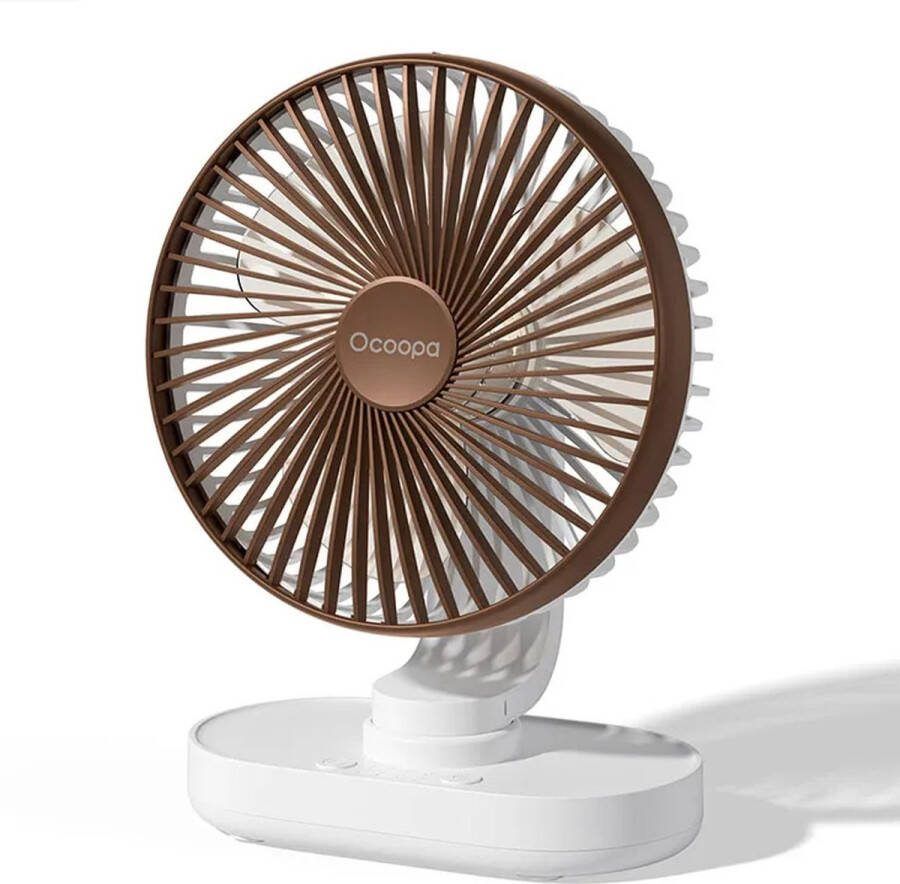Ocoopa D77 Tafelventilator Bruin- Stille mini USB ventilator