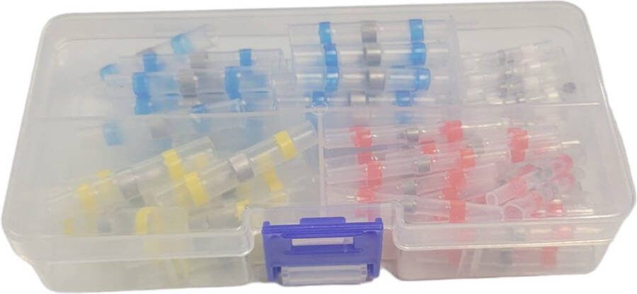 ODaani 100 stuks soldeerhuls Krimpkous Kabelbinders soldeertin 4 verschillende maten met opbergbox