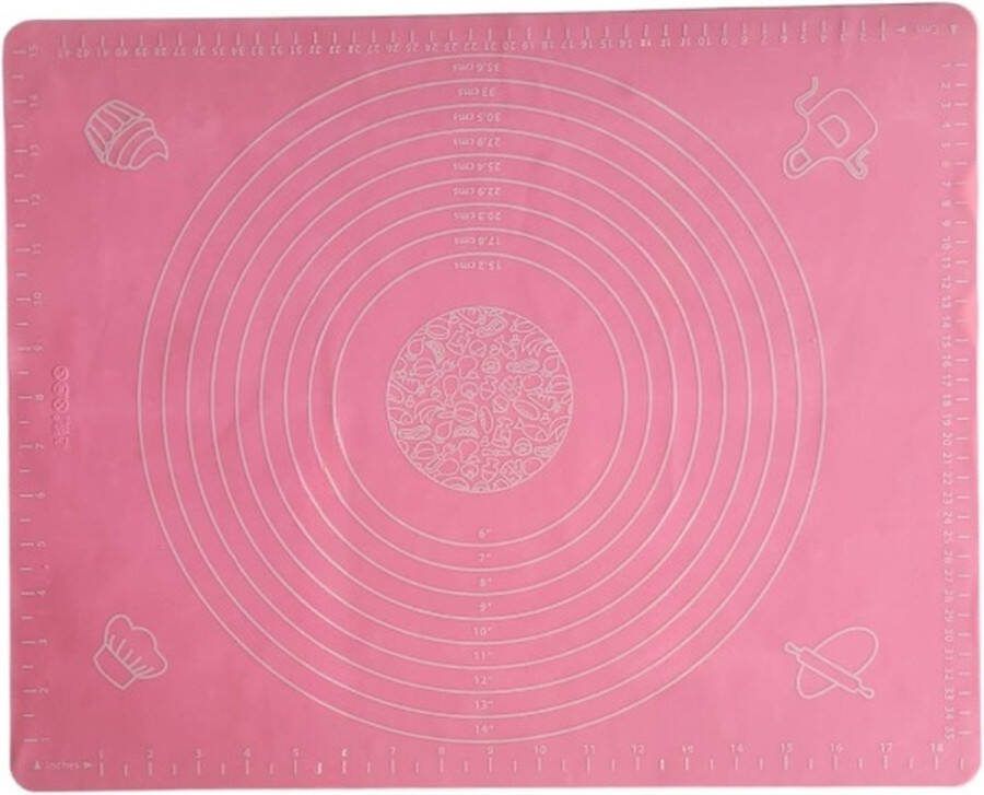 ODaani 1x deegmat siliconen bakmat anti kleef herbruikbaar vaatwasserbestendig bak spullen voor taarten roze 50x40cm