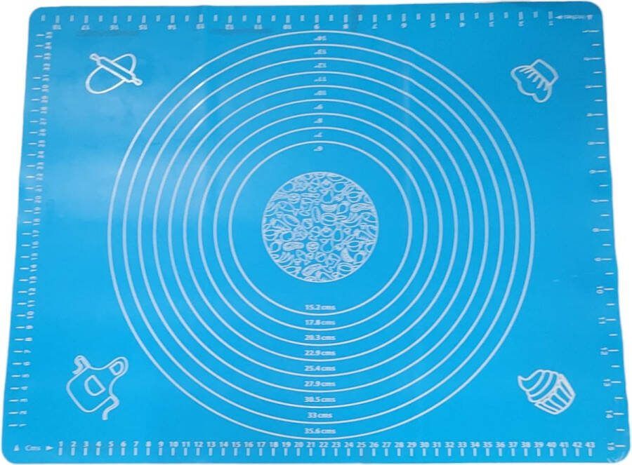 ODaani 1x deegmat siliconen bakmat anti kleef herbruikbaar vaatwasserbestendig bak spullen voor taarten blauw 50x40cm