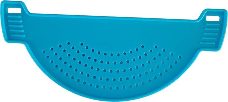 ODaani Afgiethulp met handvat afgietdeksel vergieten & zeven zeef kunststof blauw