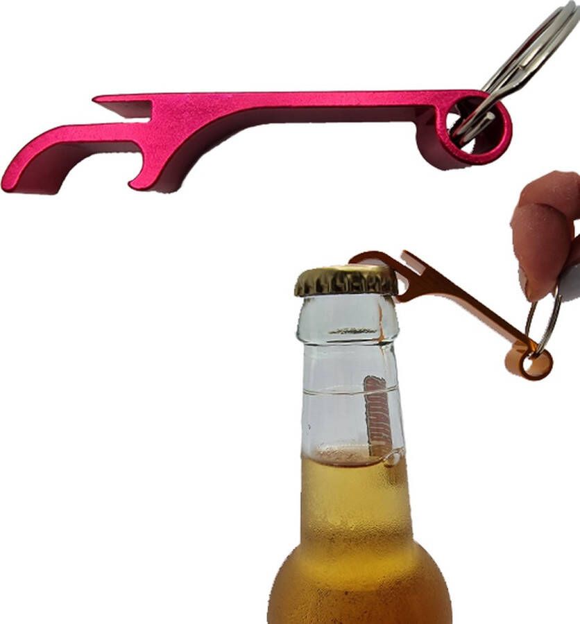 ODaani Flesopener Bieropener Sleutelhanger Roze