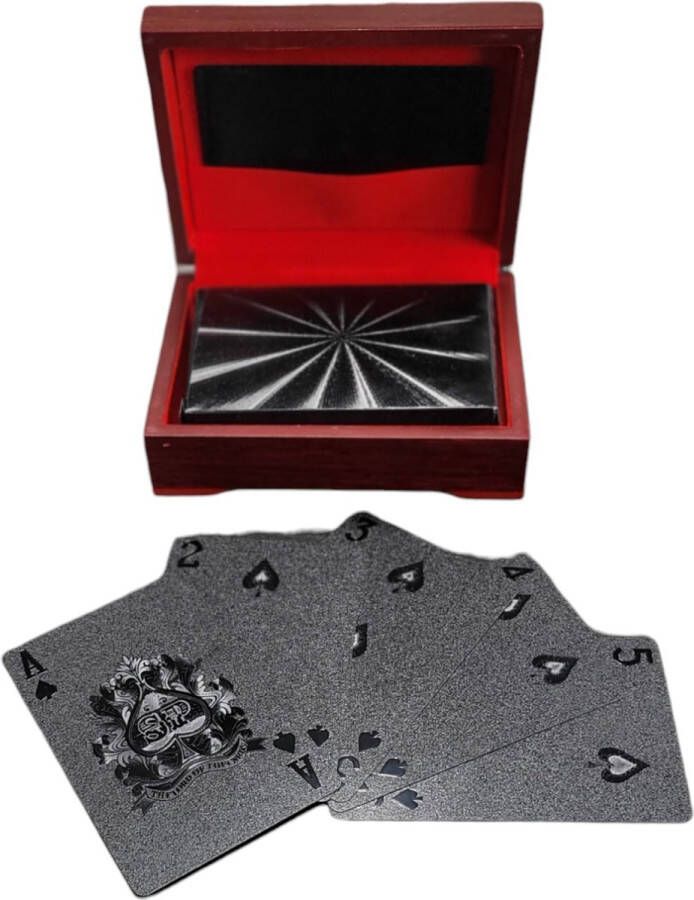 ODaani Luxe kaarten set Zwart geplastificeerd met Opbergdoos Poker Waterproof