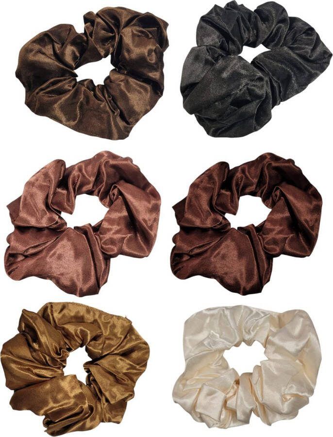 ODaani scrunchie satijn haarelastiekjes crunchie haar elastiek haaraccessoires vrouwen 6 stuks luxe satijnen scrunchies